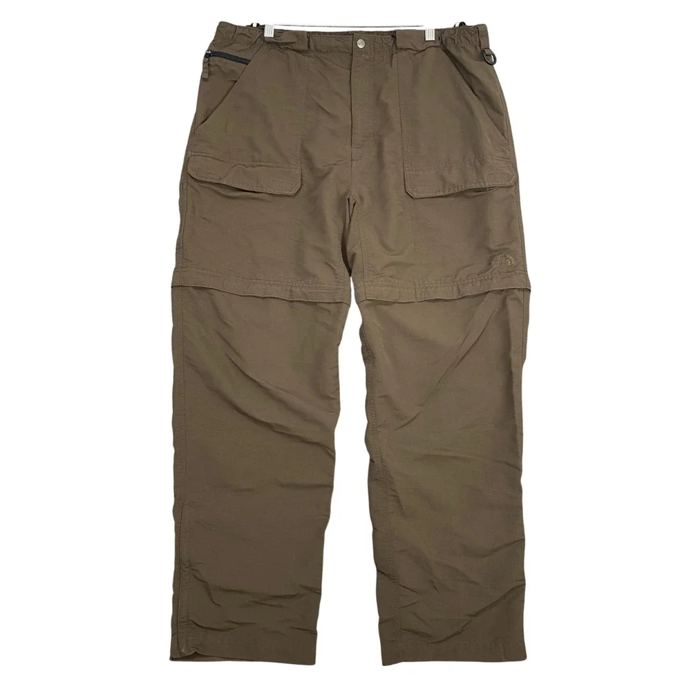 VTG The North Face Pants Mens XL A146 Brown Convertible Cargo Hiking Excellent
